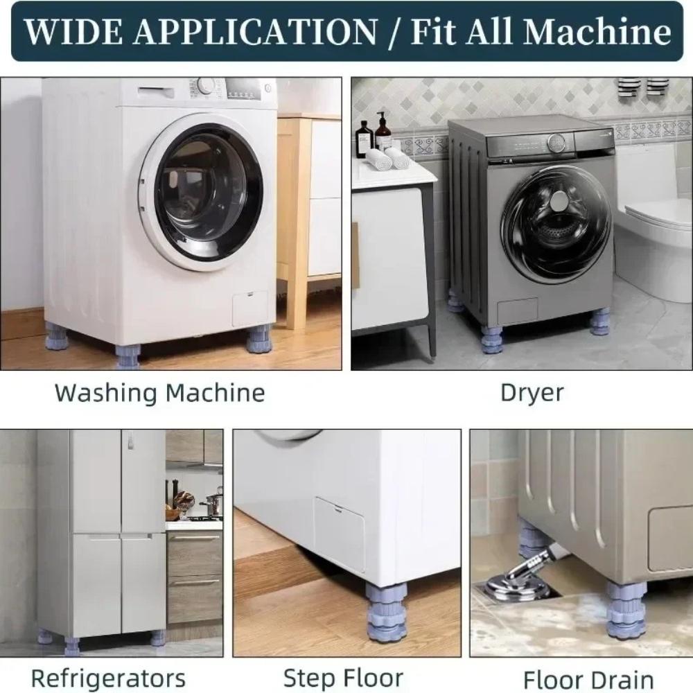 Universal Adjustable Height Washing Machine Foot Pads Anti Vibration Refrigerator Base Fixed Non-Slip Pad Support Stands