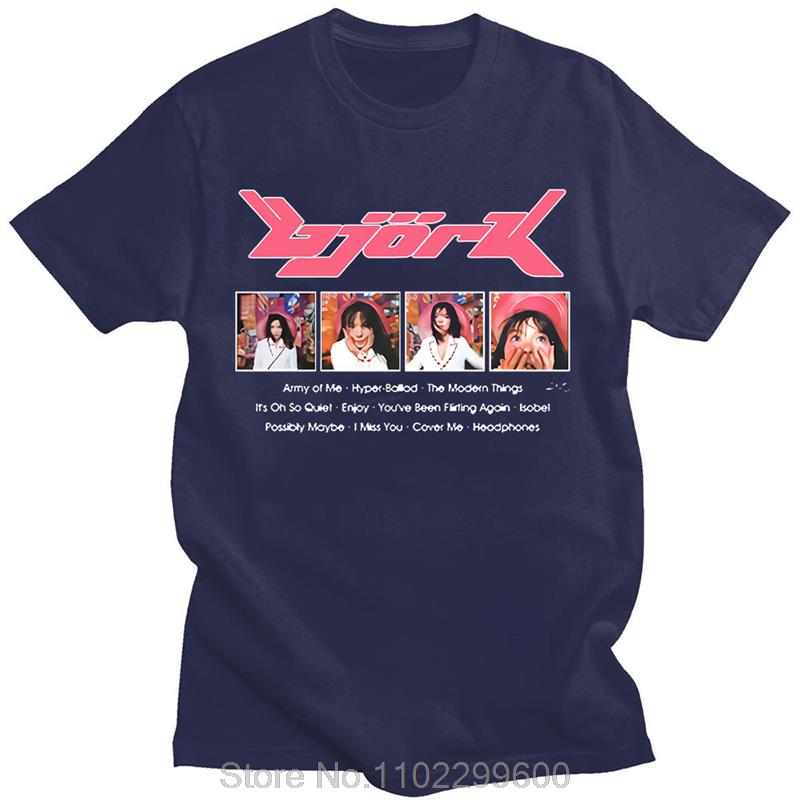 90s Vintage Bjork Music Album Print T Shirt Summer Short Sleeve Tshirt Unisexs Womens Oversized Tshirt Streetwear Unisex tees