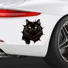 QT2170#15cm Black Cat with Yellow Eyes Emerging Through Ragged Hole Car Sticker for Laptop, Truck, Phone, Motorcycle, Window