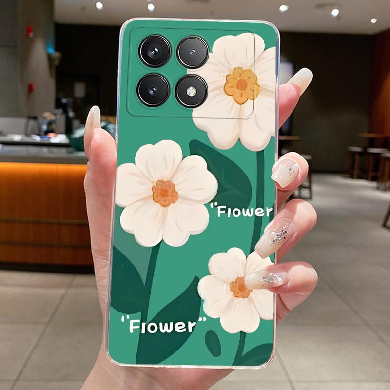 Phone Case For Poco F6 Pro Redmi K70 Pro K70E Case Aesthetic Shell Luxury Fashion Butterfly Flowers Soft TPU Back Clear Cover