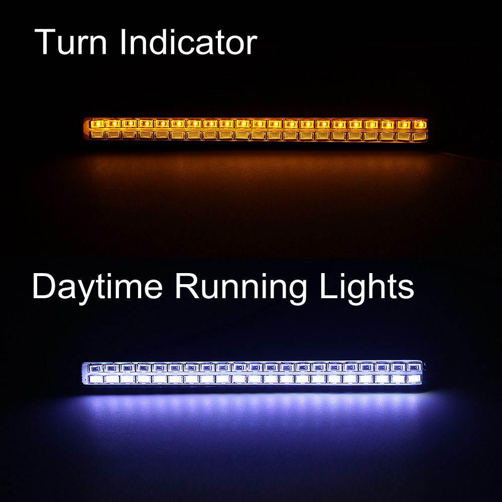 Turn Signal Indicator Light White Amber 2Pcs Car Styling Car LED Daytime Running Lights 42 LED Chips DRL Waterproof