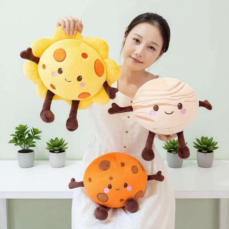 Anime Sun Earth Mars Doll Lovely Moon Venus Saturn Plush Toy Planet Pendant Fluffy Cartoon Mars Earth Moon Stuffed Pillow