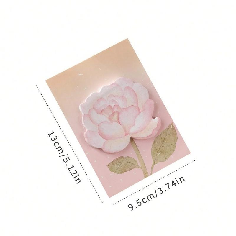 Flower Shaped Memo Book Four Seasons Flower Series Message Board Sticky Notes Decorative Sticker Student Office Stationery Supplies