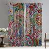 Bohemian Flower Pattern Curtains for Living Room Curtain for Room 2 Panel Partition Shades Home Interior Curtains Kitchen Camera