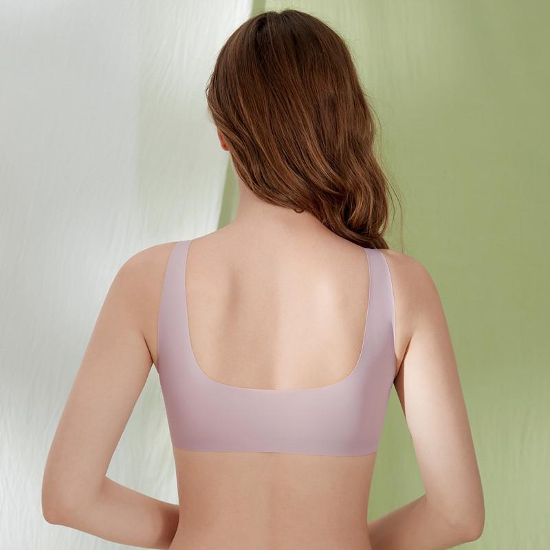 Plus Size Seamless Lace Nursing Bra with Front Buckle & U-Shape Back