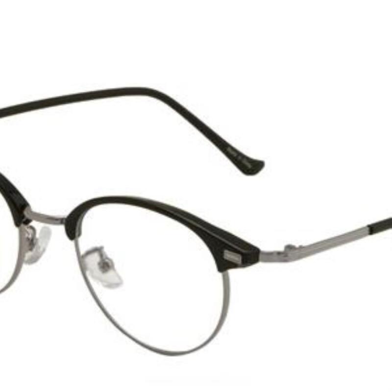 Men s and women s intellectual gold-rimmed horn-rimmed glasses frames G1249_Black-Gray