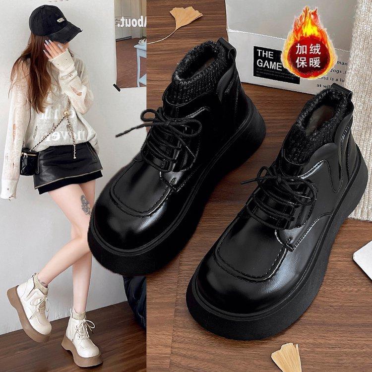 Fashion Hot Selling Snow Boots for Women Female Shoes Boots-Women Winter Footwear Ladies 2025 Autumn Rock Ankle Lace-Up Boots Rock Shoes