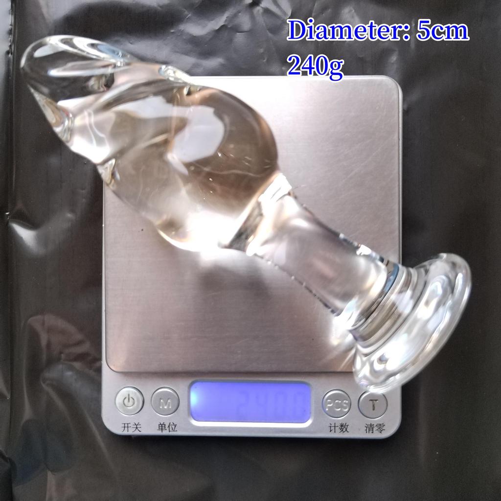 VaHppy Glass Anal Plugs Sex Toys For Gay Girl Backdoor Masturbator Spiral Twisted Threaded Transparent Adult Products SM BDSM