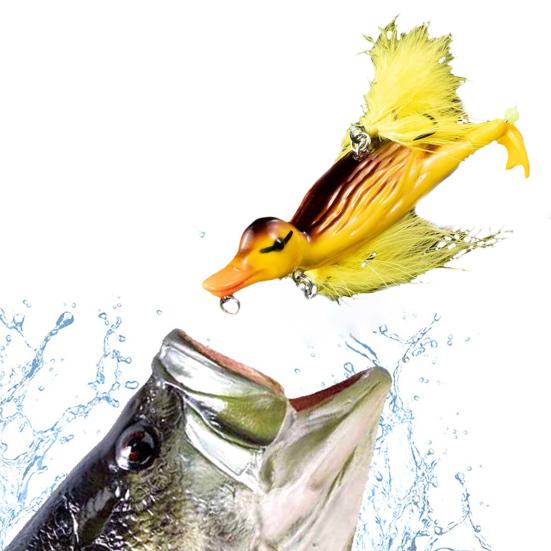 10.5CM/28G Harter Enten-Angelköder mit Federhaken Bewegliche Füße Bionischer Kunstköder Süßwasser Salzwasser Angelzubehör