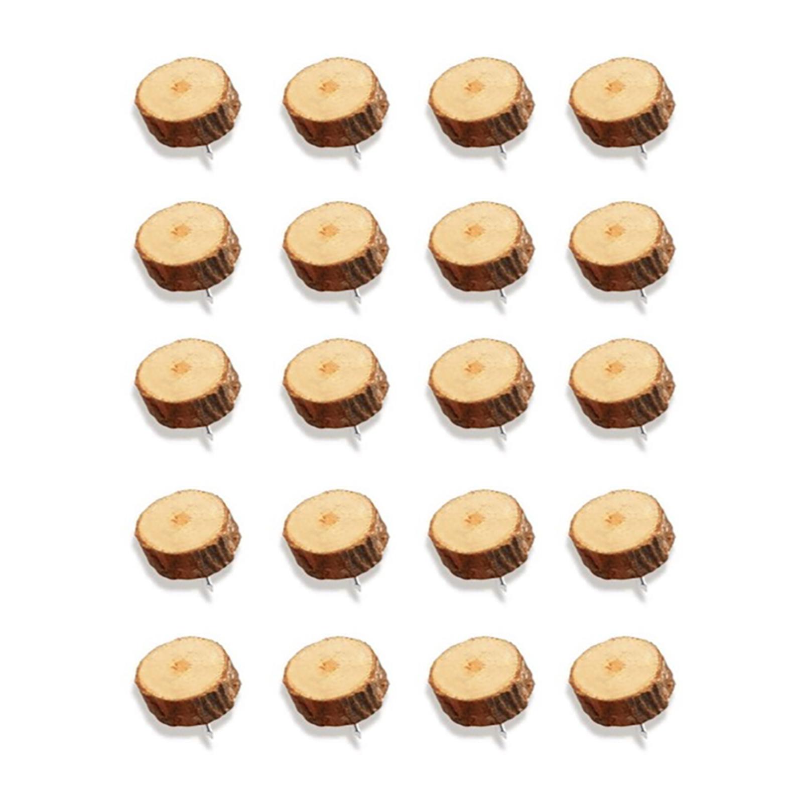 

20/40/60 Pcs Pine Chip Push Pins Thumb Tacks Decorative Pushpins Poster Pins Notice Board Pins for Map Fabric Marking A