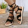 Fashion New Style Popular Women's Fashion Trend Anti-slip Wear-resistant Comfortable Soft Soled Cloth Strap Flat Sandals Zapatos Mujer