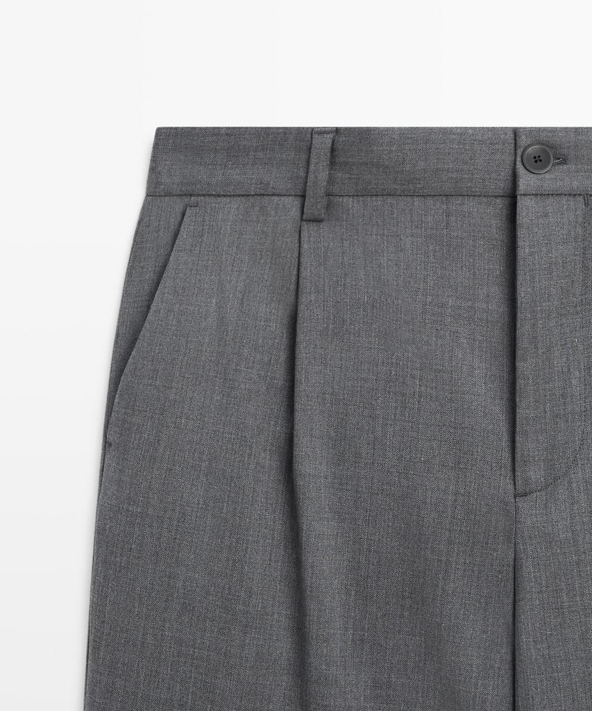 Masimodutti Cool Wool Blend Pintuck Pants