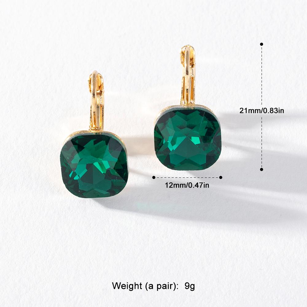 Pinkdudu Romantische 6 Farbe Quadrat Glas Creolen Mode Licht Luxus Einfache Geometrische Ohrring für Frauen Schmuck PD1499