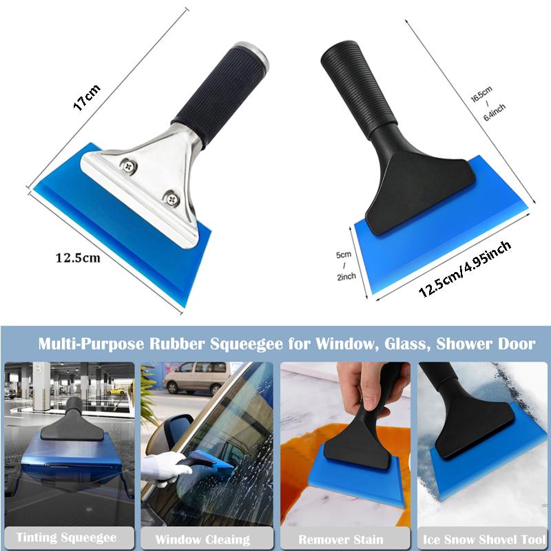 Car Window Ice Scraper Rubber Squeegee Water Blade for Auto Window Tinting Windshield Scraper Glass Door Cleaning Snow Shovel