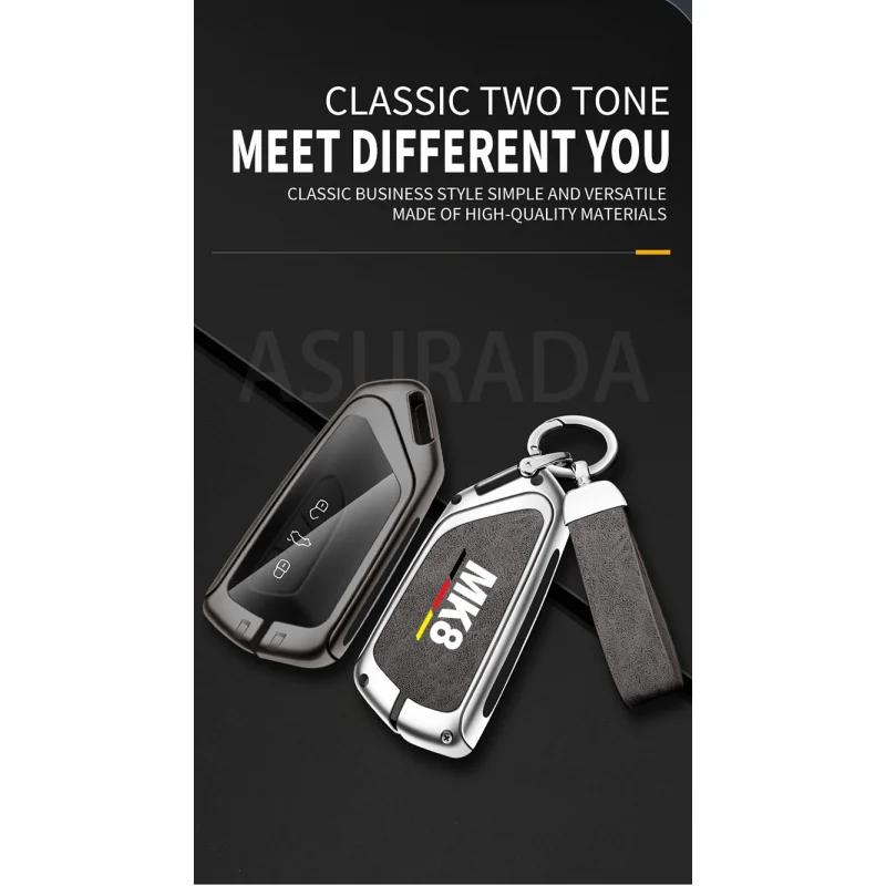 Auto Tpu Zinc Alloy Key Case Bag For Vw Volkswagen Golf 8 Mk8 Car Key Chain Car Metal Key Shell Interior Decoration Accessories