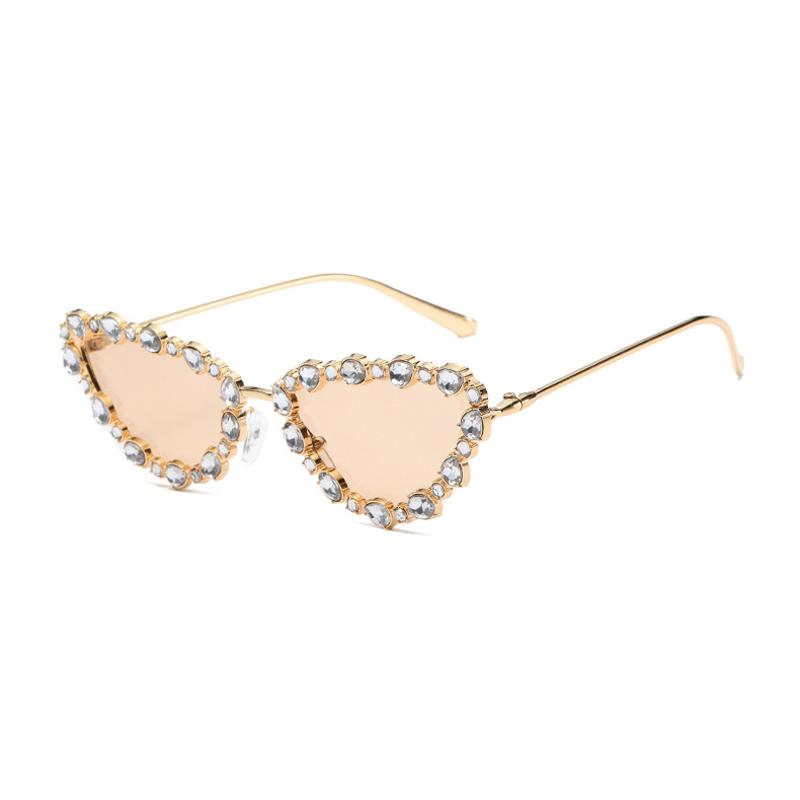 New Triangle Cat Eye Sunglasses Fashion Diamond Embedded Sun Glasses Stylish  Feelings High-End Sensation Fashionable
