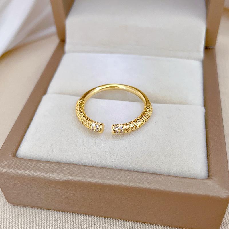 Echtgold Schwarzer Mythischer Wukong Ring Öffnend Verstellbar Einfacher Schmuck Japanischer Ring Partnerring