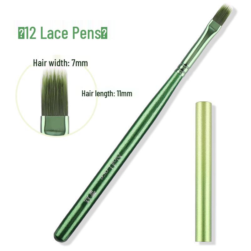 Cross-border Nail Art Brush Set: Japanese Painting, Flower Line, Square & Round Gel, Ombre Gradient Brushes.