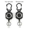 Rustfritt stål uttrekkbar karabinnøkkelring Kraftig karabinkrok nøkkelring Slagmotstand ståltau nøkkelring