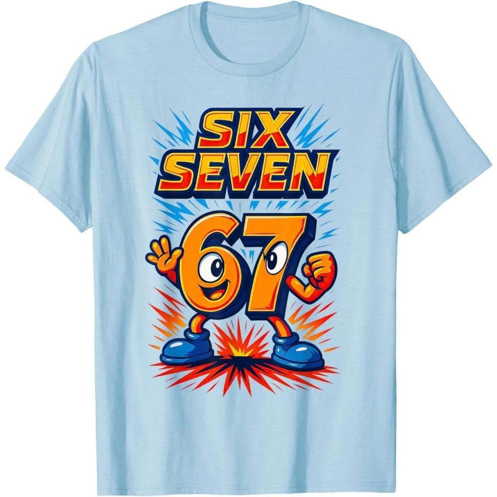 Summer 67 Six Seven Cool Funny Printed T-shirt Kids T-Shirts Fashion Oys Girls Cotton Tee Italian 67 Casual Children Clothes Top