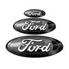 Bilklistremerke Ford 3 stk Bil Front Bak Deksel Merke Rattklistremerke for Ford Kuga Mondeo Explorer Escape ST Focus Edge Tauru