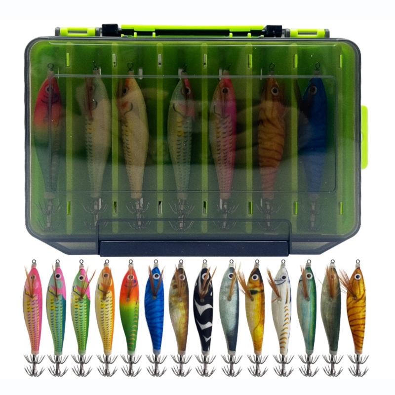 14Pcs Squid Jigs Hook Fishing Lures Baits Fishing Squid Lure Saltwater Hard Fishing Baits Octopuses Hard Baits 1