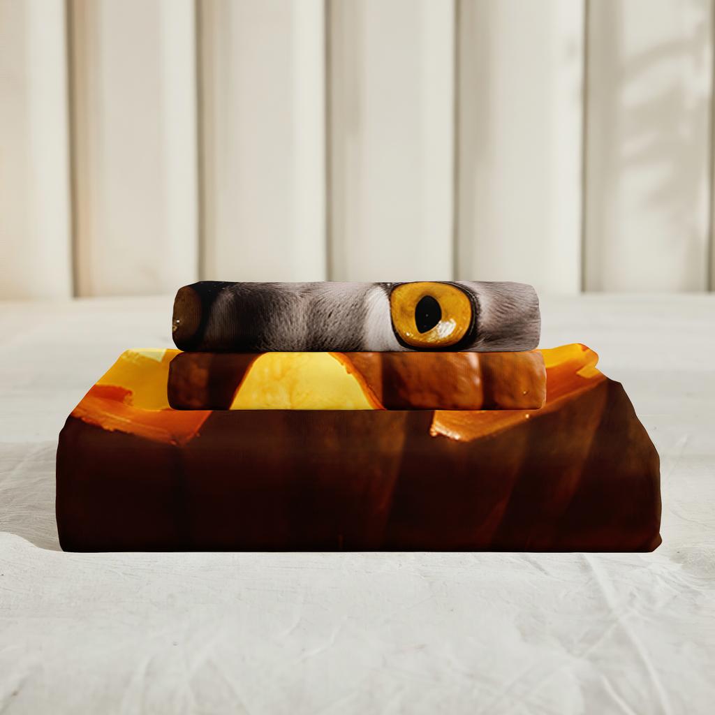 Cat Pumpkin Duvet Cover Set Halloween Comforter Cover Ghost Bedding Set Horror Quilt Cover Black Room Decor 3PCS NO Comforter