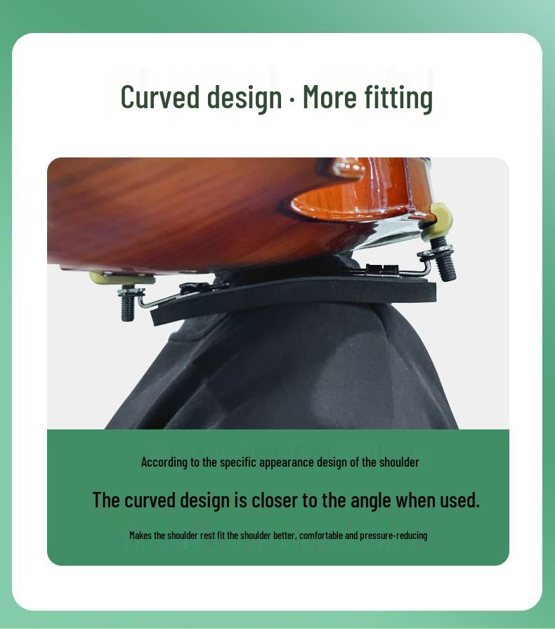 KPE Adjustable Violin Shoulder Rest with Thick Sponge Pad for 1/2, 1/4, 3/4, 4/4 Violins