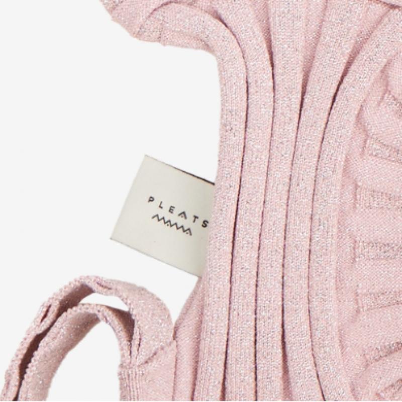 Pleatsmama Glitter Pale Pink New Bow Backpack