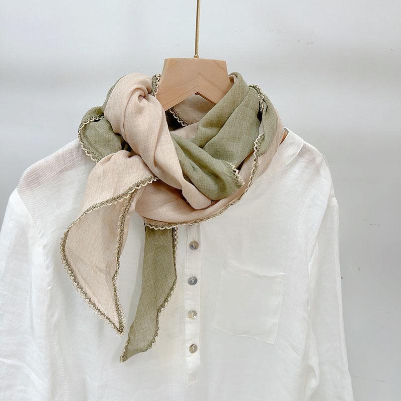 Two Color Diamond Scarf Versatile And Artistic Small Scarf For Neck Protection Autumn And Winter Warmth Diamond Neck Scarf