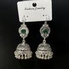 Indian Silver Birdcage Tassel Earrings - Ethnic Bohemian Wind Chime Style for Women 