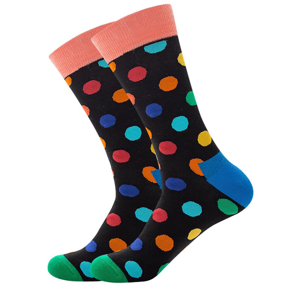 Socks Men's Latest Design Middle Tube Socks Autumn Socks Quality Business Geometric Lattice Colorful Mens Cotton Socks