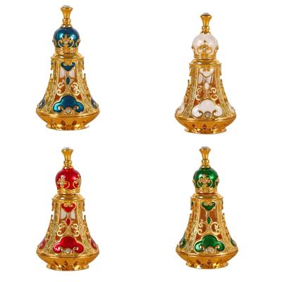 Exquisitedl Middle Eastern Pattern Glass Perfume Bottle For Essential Oils And Fragrant Refill Elegant Decorative Design