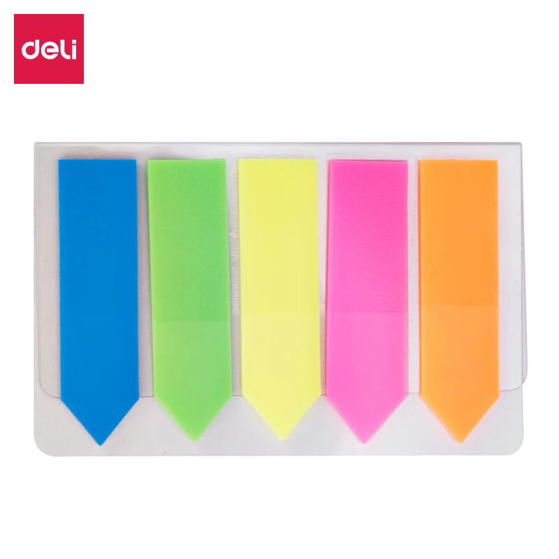 Deli 5-Color Fluorescent Arrow Index Tabs, 43x12mm