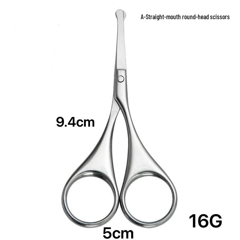 Curved Tip Stainless Steel Mini Eyebrow & Nose Hair Scissors - Compact Makeup Trimming Tool