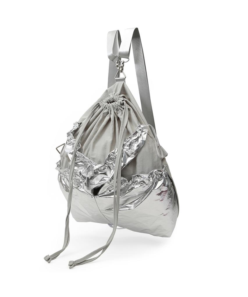 Undercontrol Studio Pocket Detail Detachable Strap Backpack Shoulder Bag Women'S Bag 2-Way Layered Cabbage Bag / Silver Metal Layer