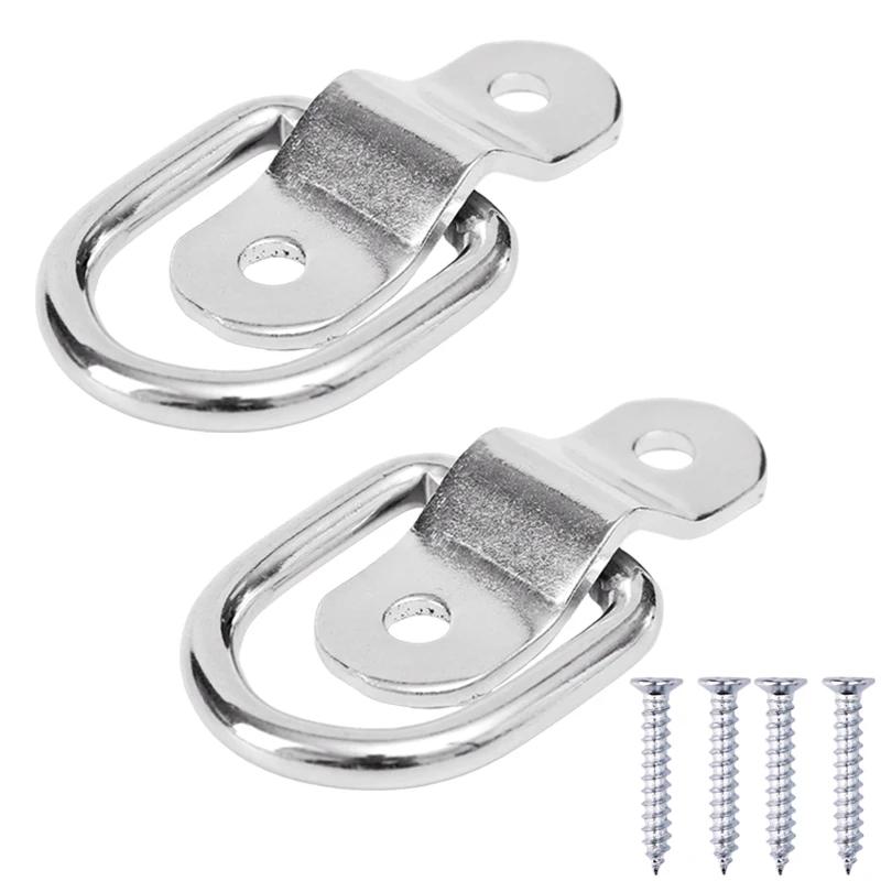 10/1Pcs D Rings Tie Down Anchors Ring Pull Hook Stainless Steel Lashing Ring Load Fit for Car Boat Cargo Trailer Vehicles RV Van