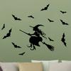 Halloween Living Room Decoration Stickers Sided Sticker Cat Witch Window Sticker