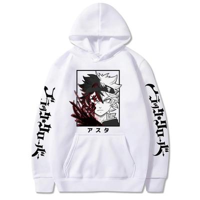 Black Clover Anime Men's Clothes Hoodie Sweatshirts Harajuku Manga Asta Oversized Winter Long Sleeve Streetwear Hoodies