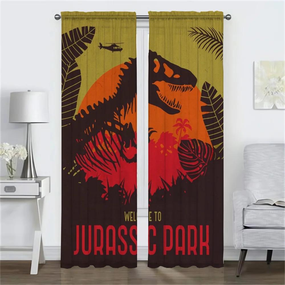 Jurassics Parks Tulle for Bedroom Home Interior Curtains for Living Room Partition Blackout Curtain Halloween Decoration Shades