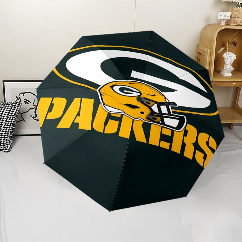 Rugby team logo Print Automatic Umbrella, 8 Rib Iron Frame, Plastic Handle, Suitable for Outdoor Travel &Daily , Ideal Gift