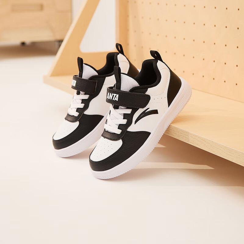 Anta Retro Casual Versatile Non-Slip Wear-Resistant Low-Top Kids Skate Shoes Kids Sneakers Black White A332419910H-2