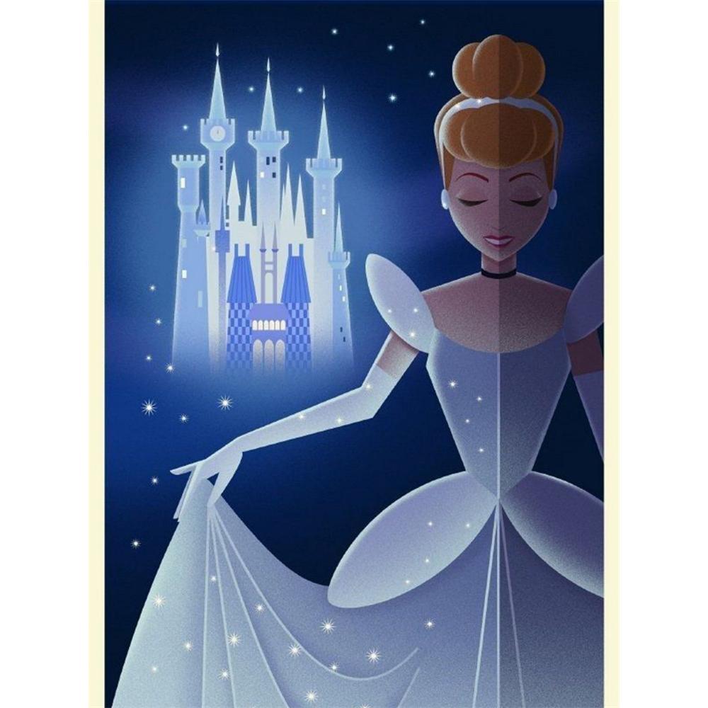 Disney Diamond Painting Stylized Cinderella Art Illustration Cute Cartoon Cross Stitch Set Creation and Sewing Mosaic 5D DIY Home Decor Round 20x30cm