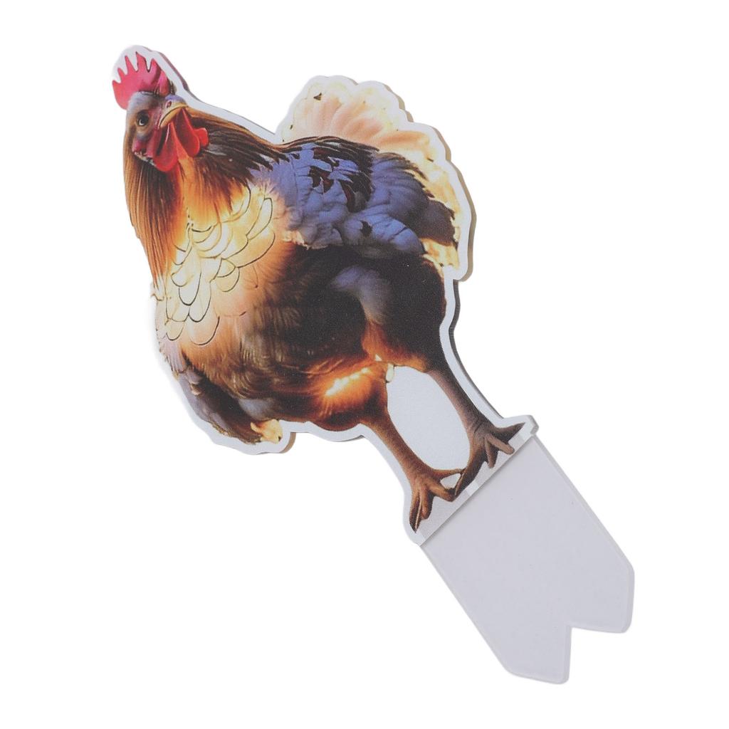 Xmas Chicken Yard Sign with Stake Acrylic Water Resistant Double Sided Xmas Rooster Outdoor
