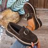 British Style Women Loafers Spring Autumn Thick Heel Sneakers Women Retro Fashion Single Shoes Round Toe PU Leather Shoes Women