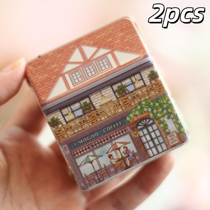 Village Style House Tin Containers – Mini Metal Storage Boxes for Wedding Favors & Party Treats