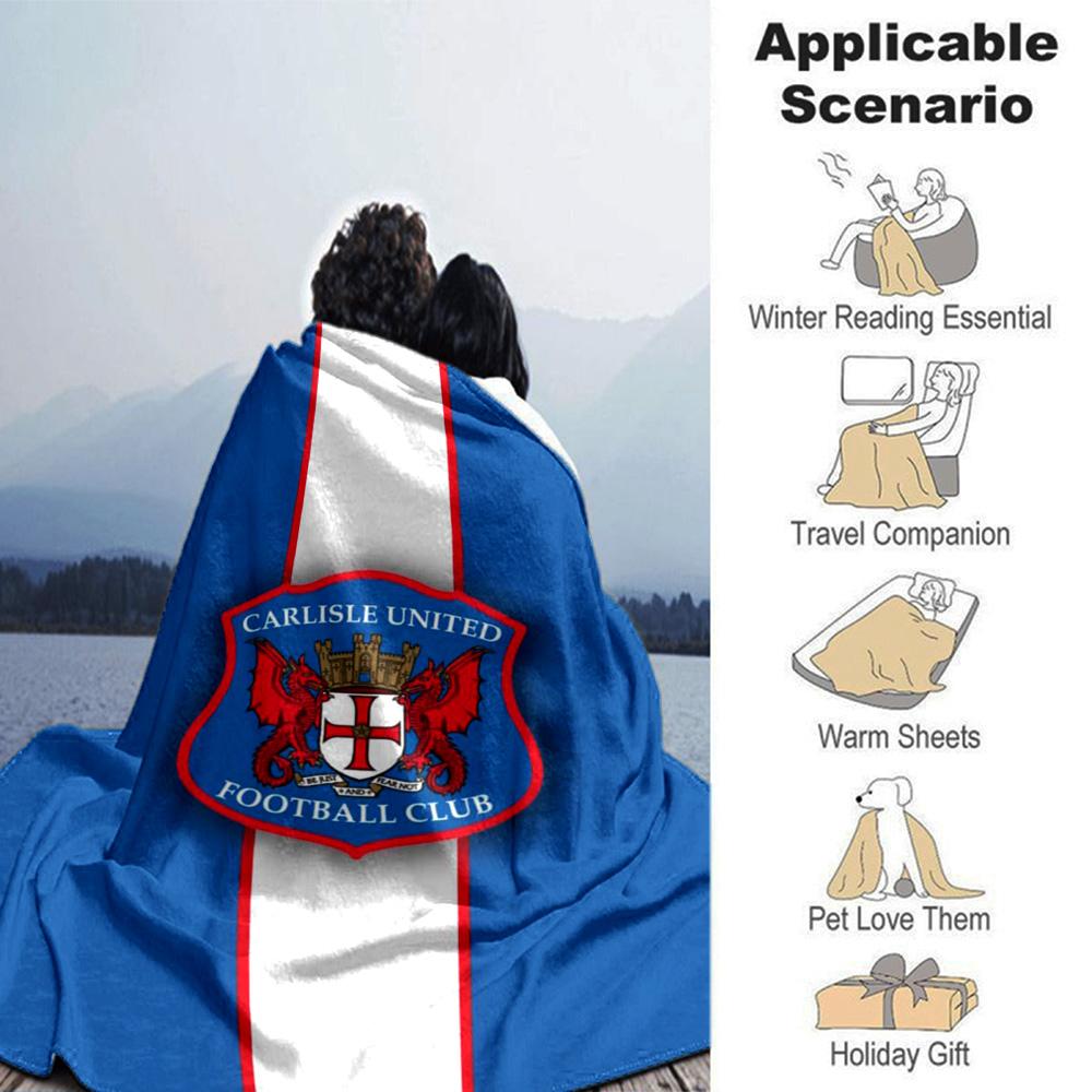 Carlisle United Print Flannel Blanket High Quality Warm Comfortable Cover for All Seasons Perfect for Gifts Home Decor