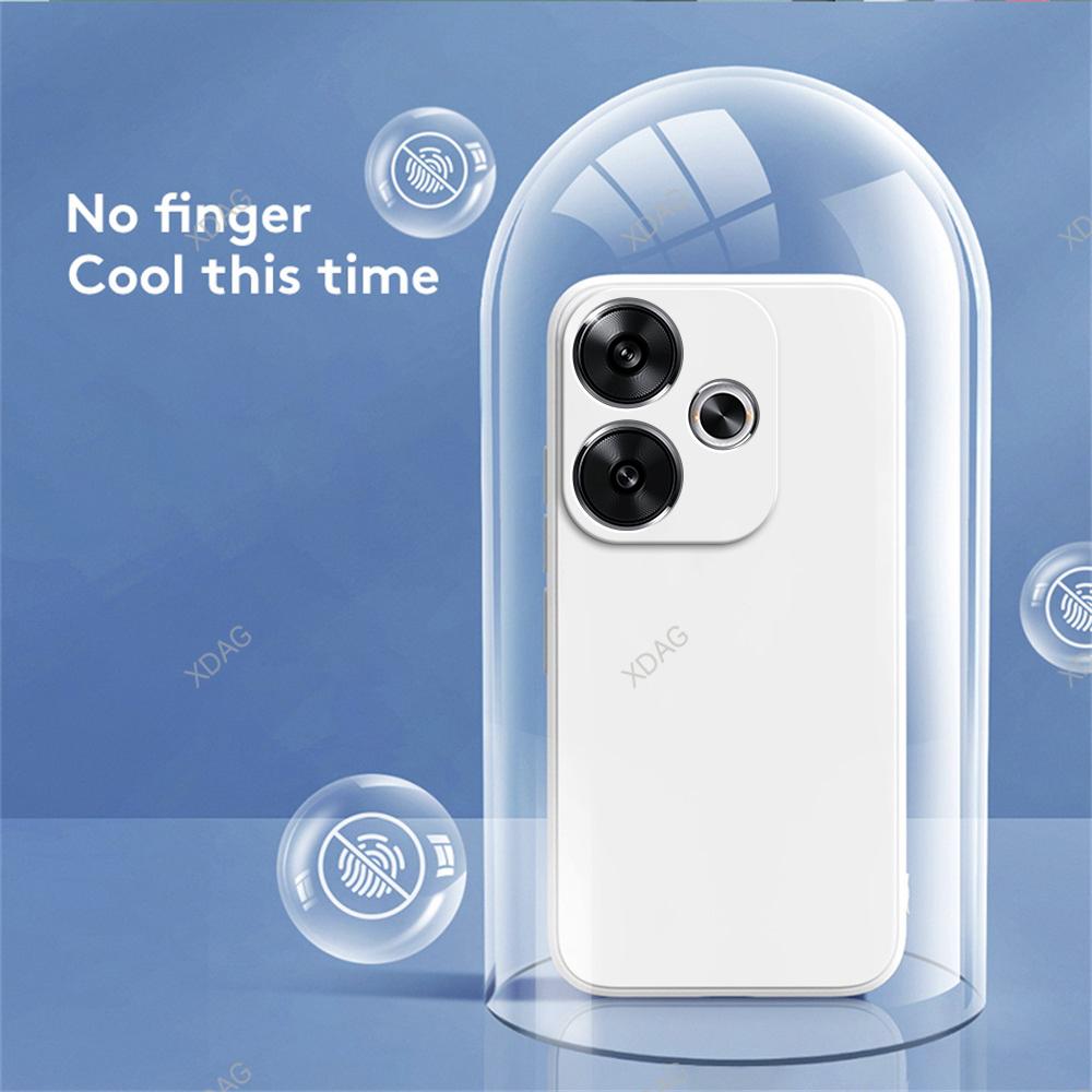 Classic Phone Case for Xiaomi Poco F6 Pro 5G Simple Shell Skin Friendly Square Liquid Silicone  Lens Protection Back Covers