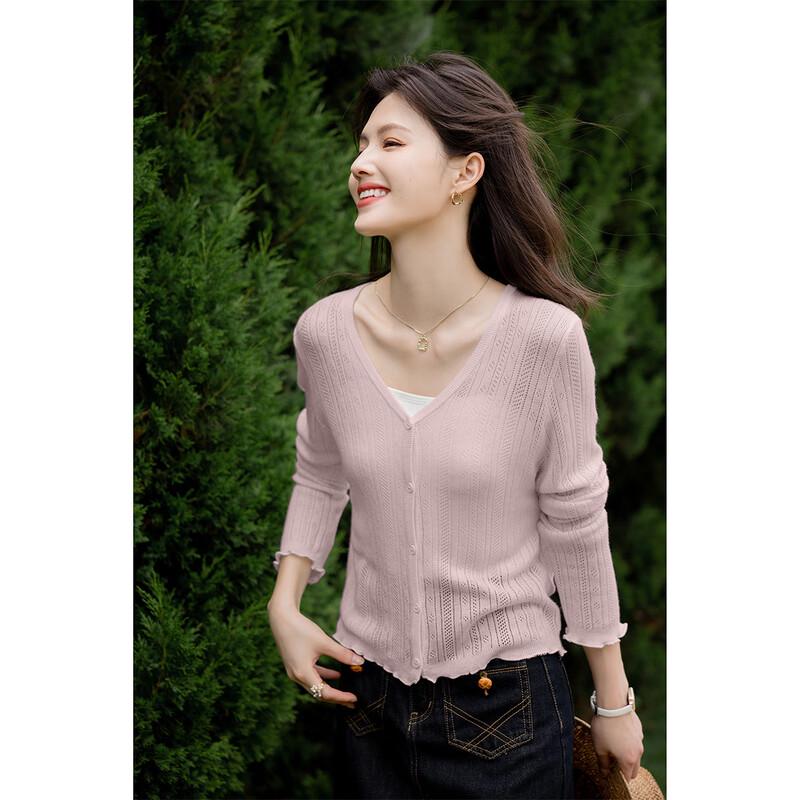 Mokana Women's V-Neck Long Sleeve Knit Sweater