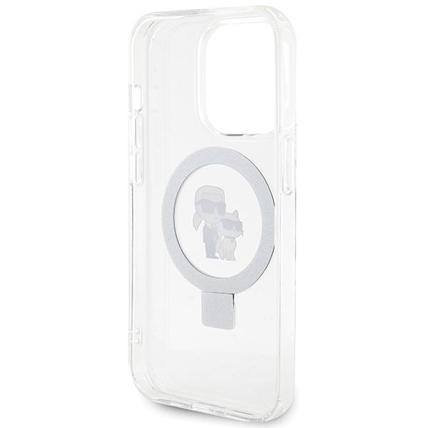Karl Lagerfeld Klhmp13Lhmrskch Iphone 13 Pro / 13 6.1 Biały/White Hardcase Ring Stand Karl&Choupettte Magsafe